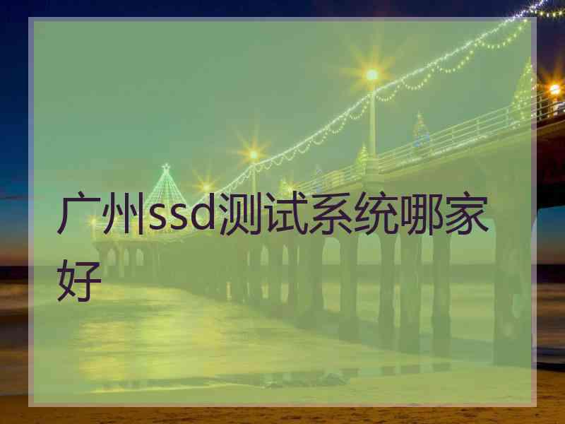 广州ssd测试系统哪家好