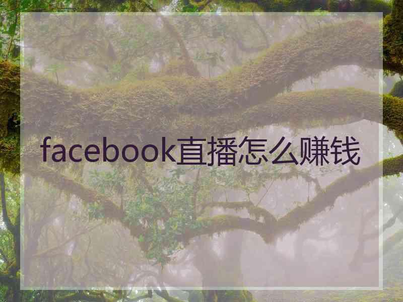 facebook直播怎么赚钱