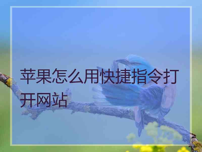 苹果怎么用快捷指令打开网站