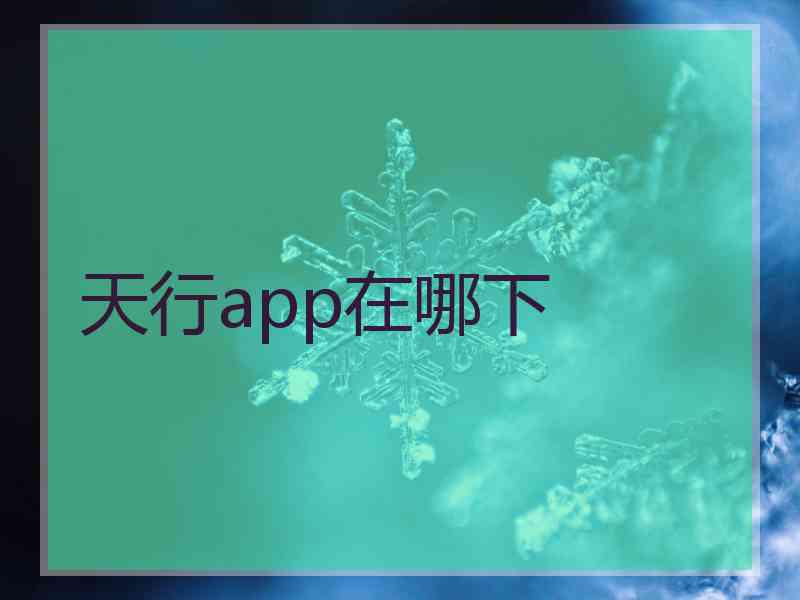 天行app在哪下