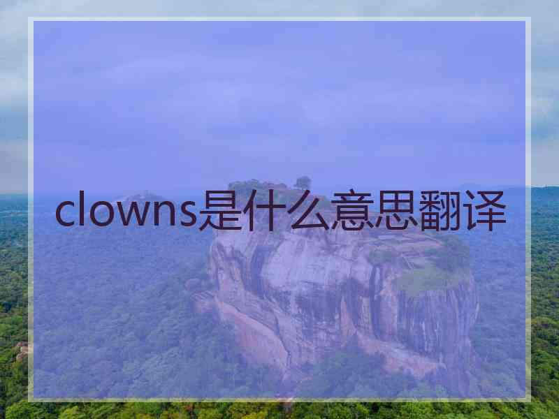 clowns是什么意思翻译