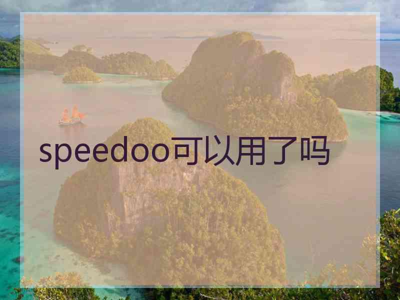 speedoo可以用了吗