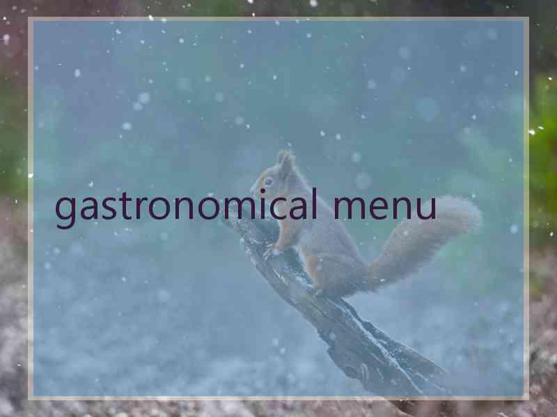 gastronomical menu