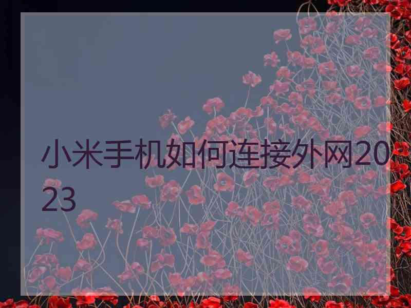 小米手机如何连接外网2023