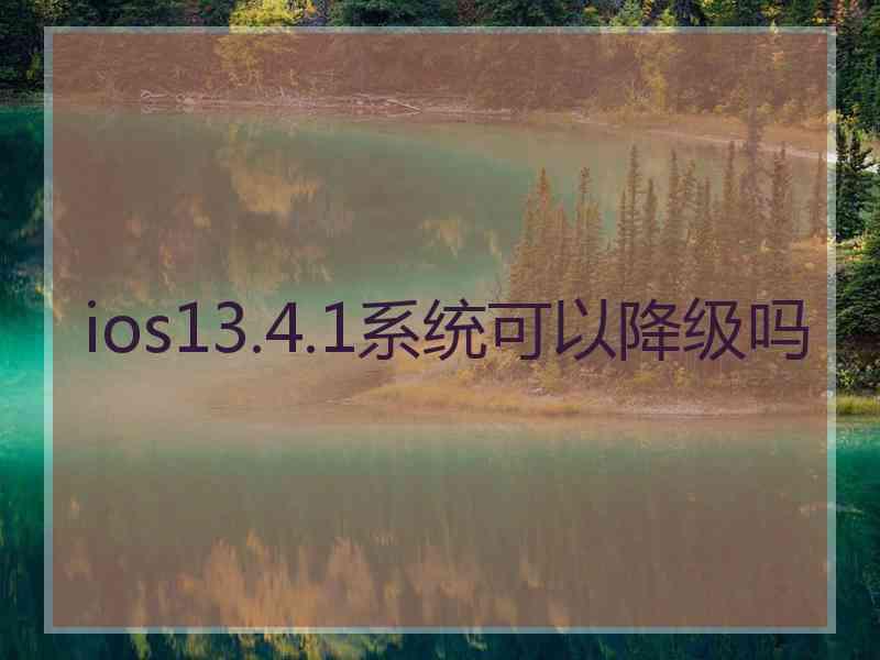 ios13.4.1系统可以降级吗