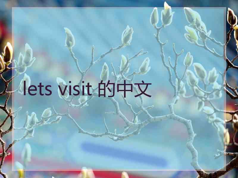 lets visit 的中文