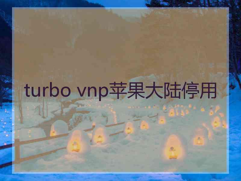 turbo vnp苹果大陆停用