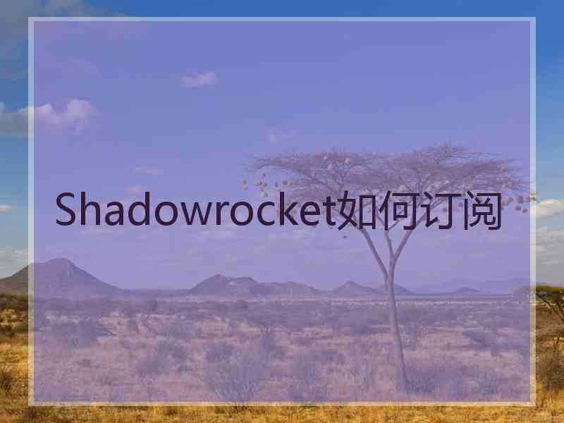 Shadowrocket如何订阅