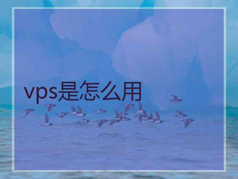 vps是怎么用