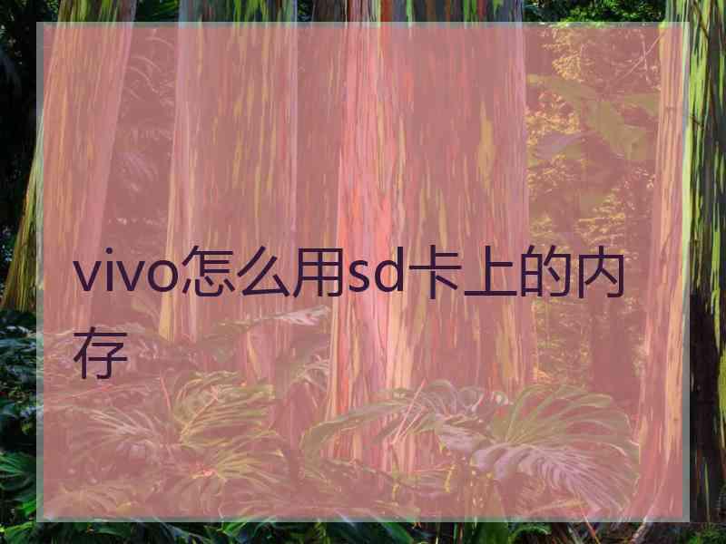 vivo怎么用sd卡上的内存