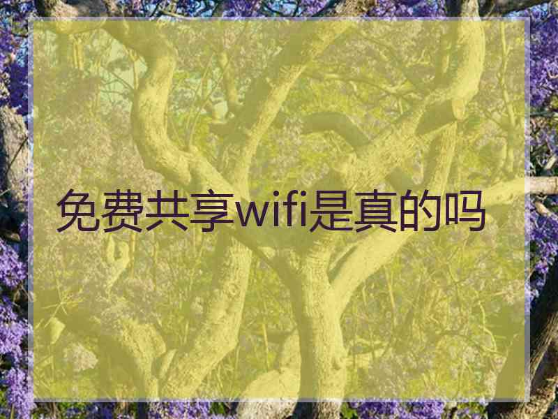 免费共享wifi是真的吗