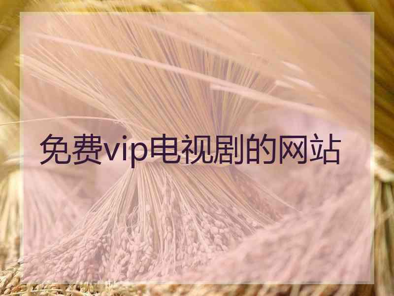 免费vip电视剧的网站