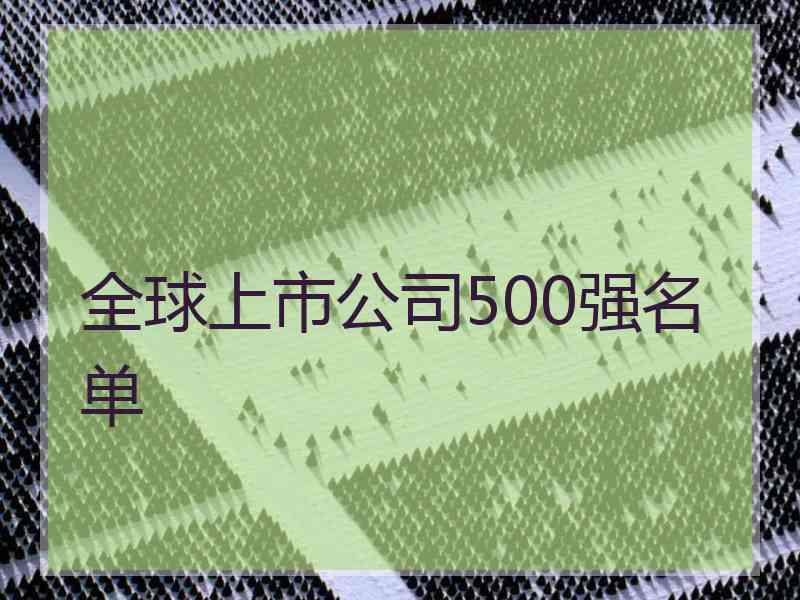 全球上市公司500强名单