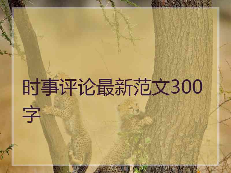 时事评论最新范文300字