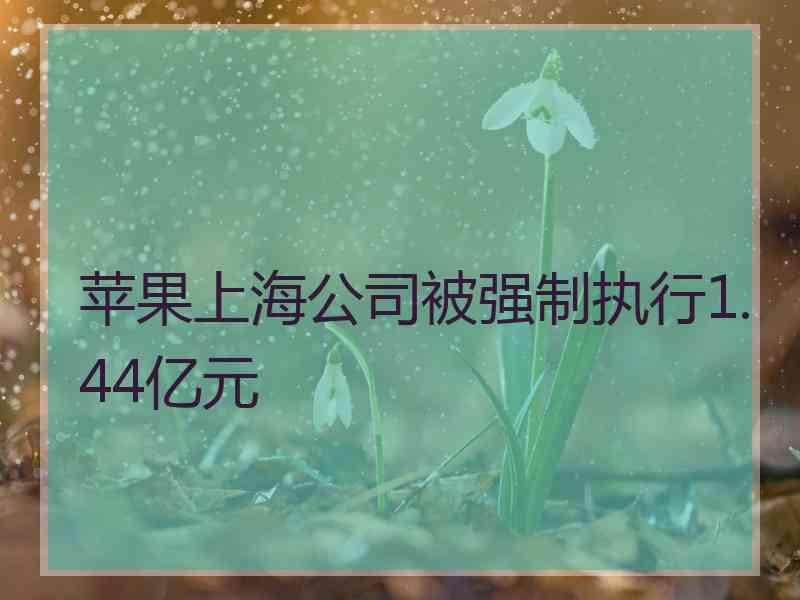 苹果上海公司被强制执行1.44亿元