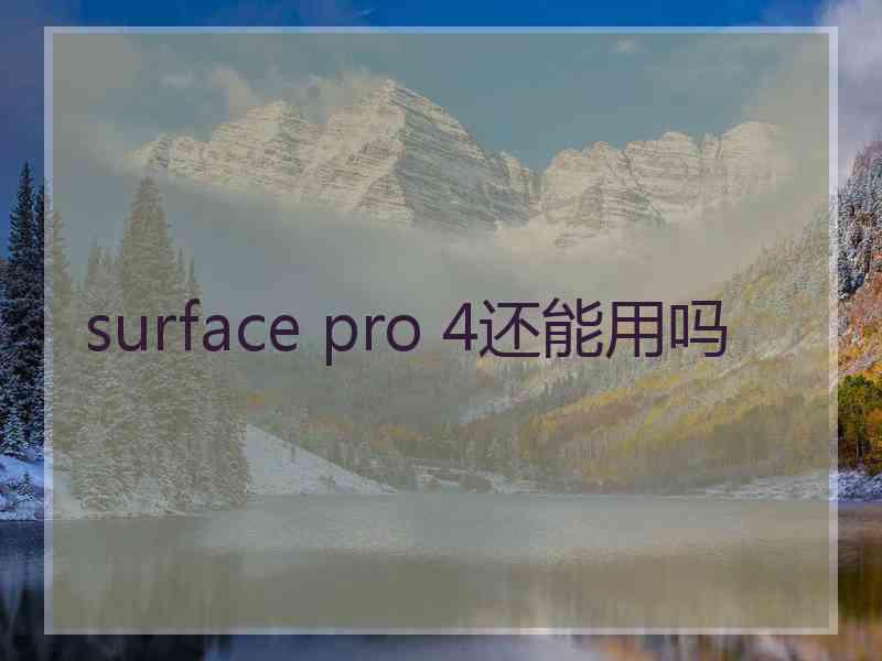 surface pro 4还能用吗