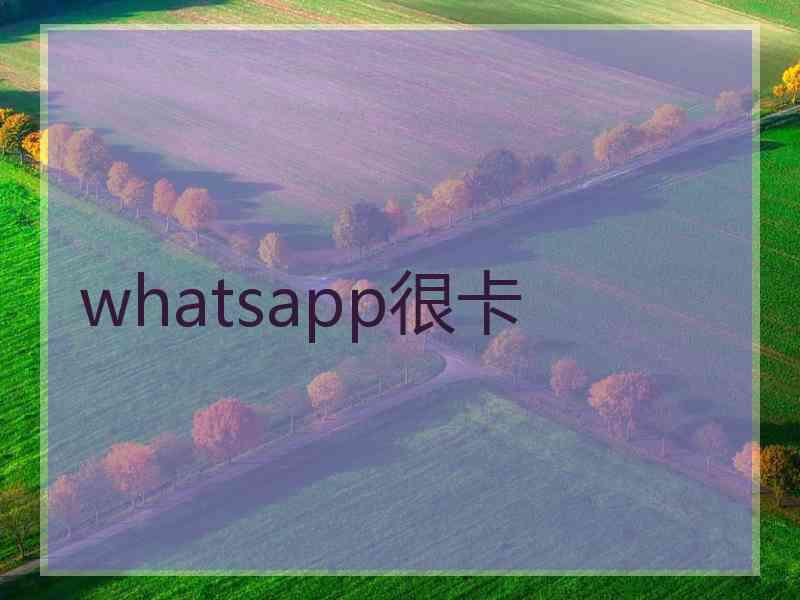 whatsapp很卡