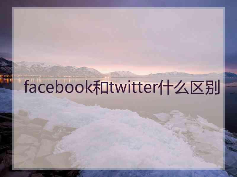 facebook和twitter什么区别