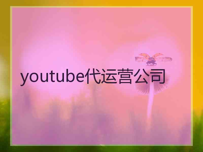 youtube代运营公司