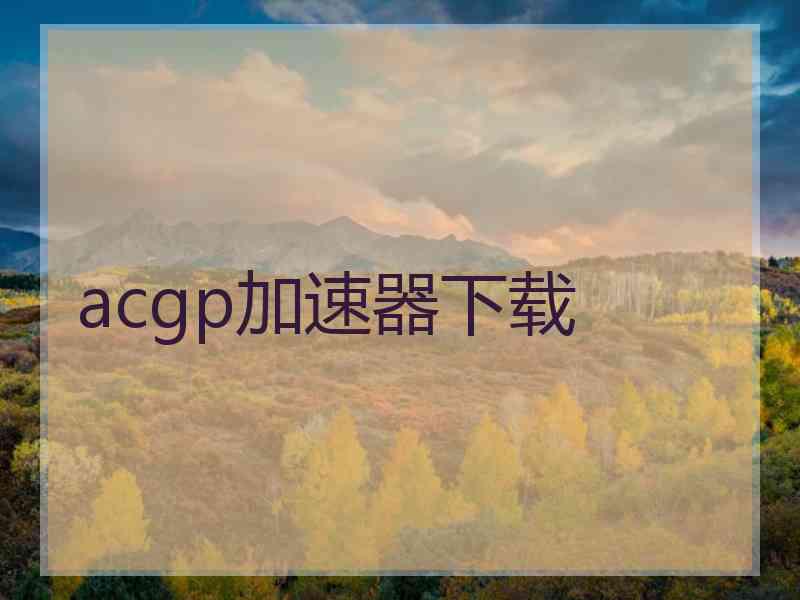 acgp加速器下载