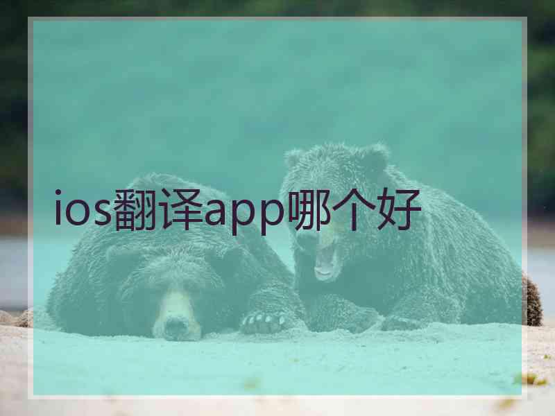 ios翻译app哪个好