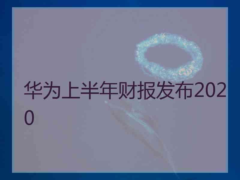 华为上半年财报发布2020