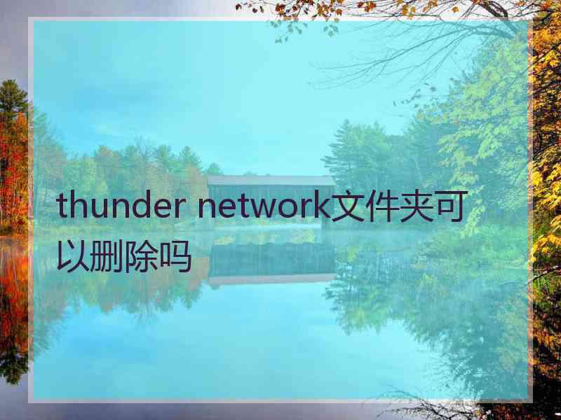 thunder network文件夹可以删除吗