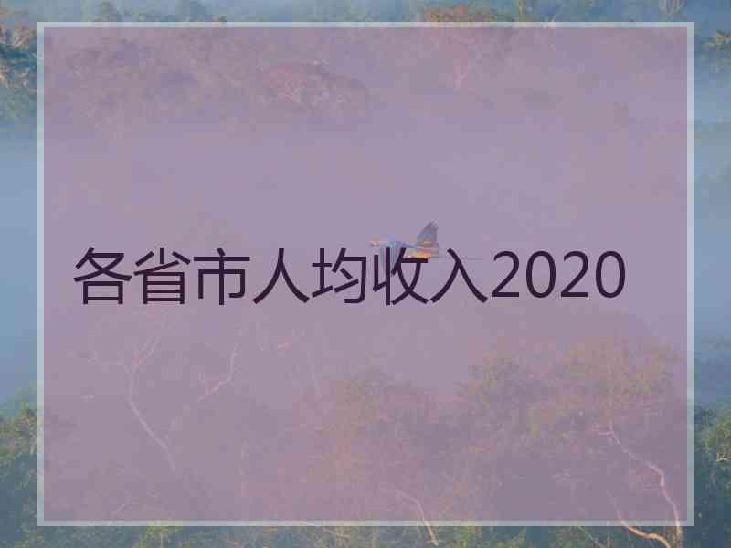 各省市人均收入2020