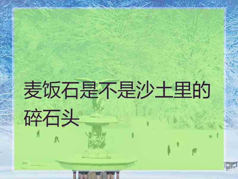 麦饭石是不是沙土里的碎石头