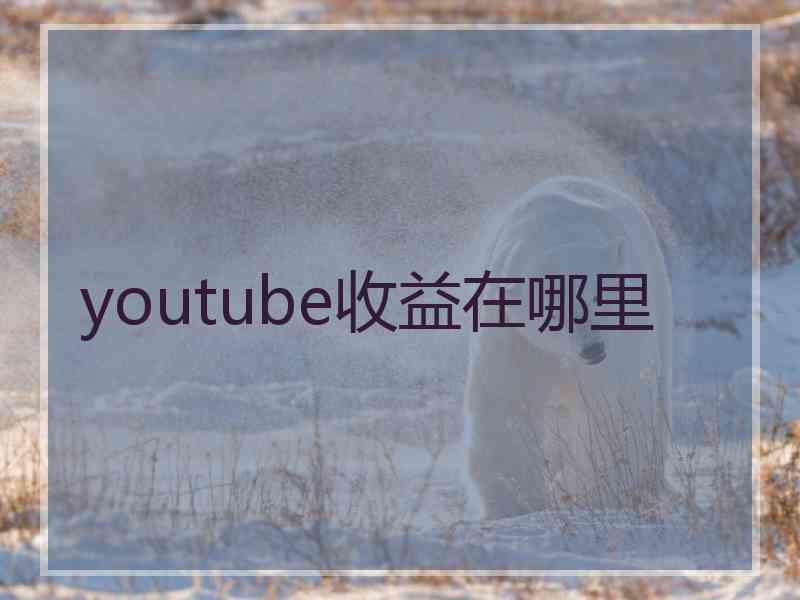 youtube收益在哪里