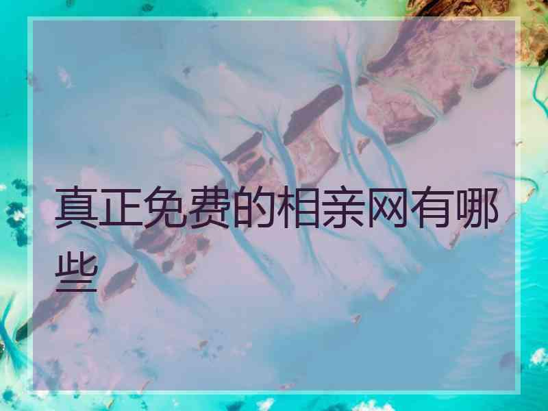 真正免费的相亲网有哪些