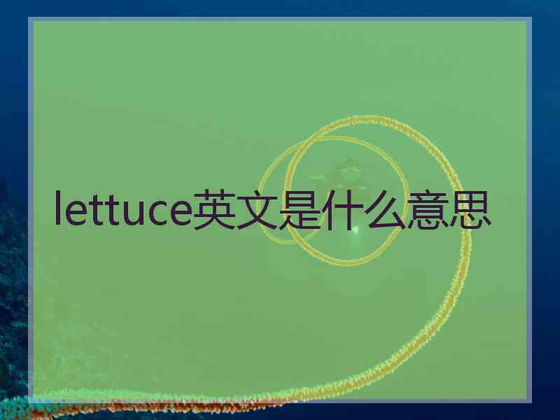 lettuce英文是什么意思