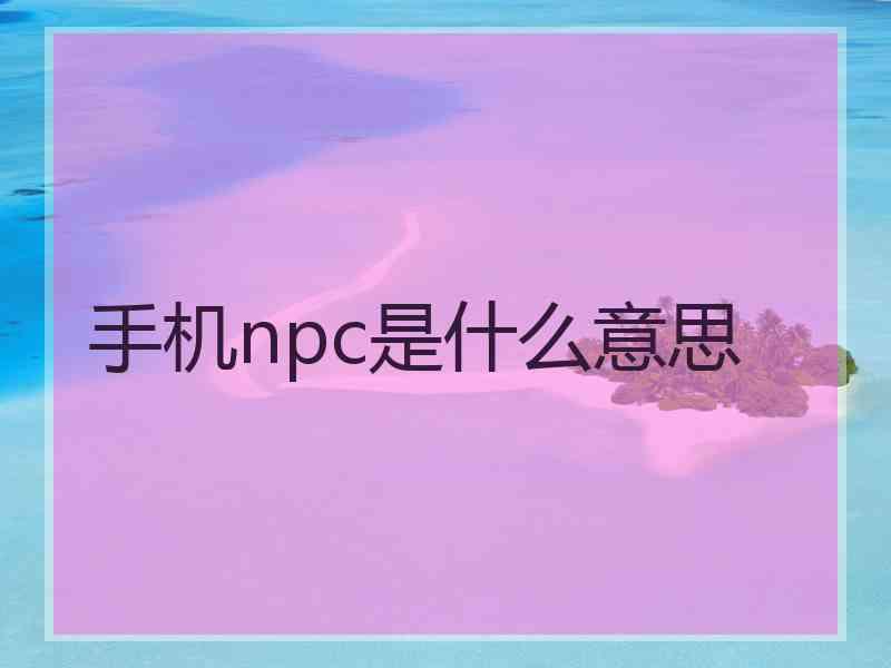 手机npc是什么意思