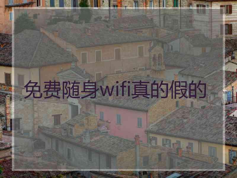 免费随身wifi真的假的