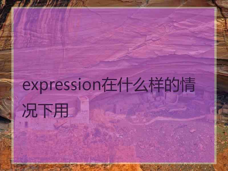 expression在什么样的情况下用