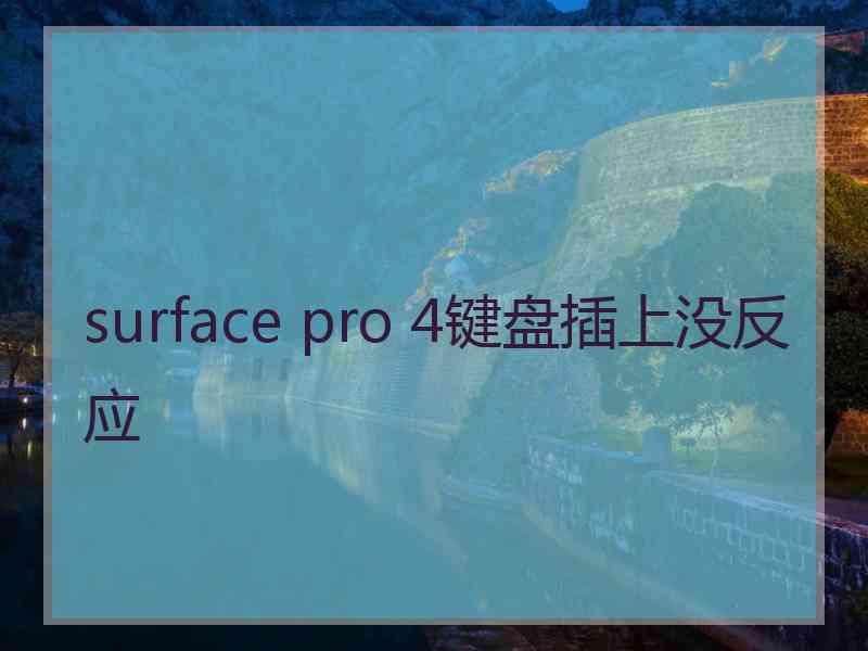 surface pro 4键盘插上没反应