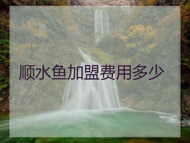 顺水鱼加盟费用多少