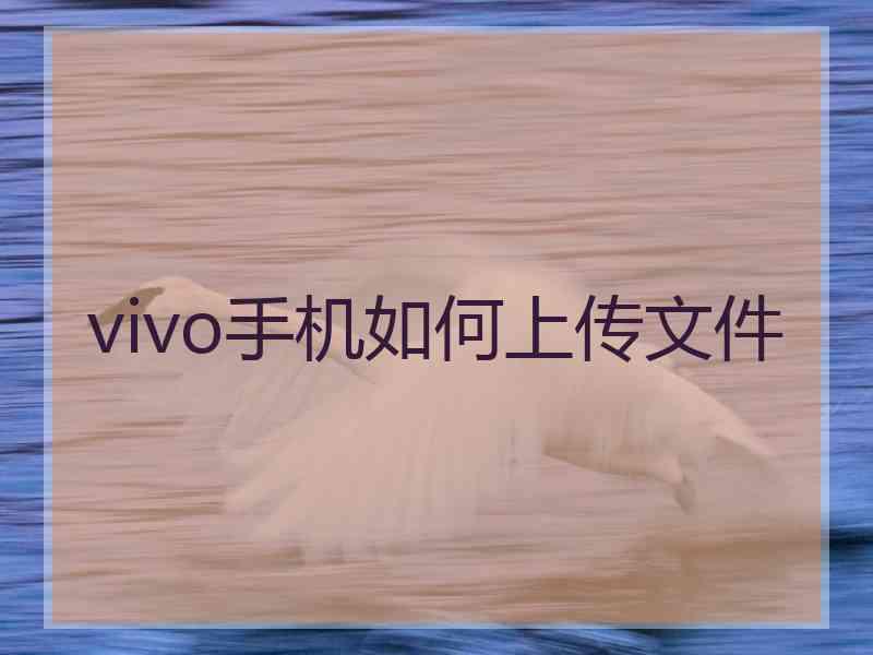 vivo手机如何上传文件