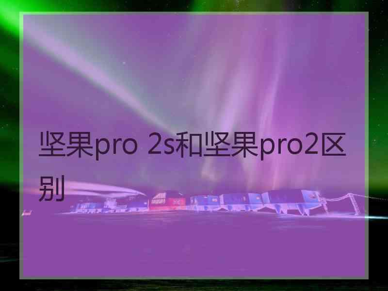 坚果pro 2s和坚果pro2区别