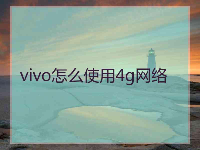 vivo怎么使用4g网络