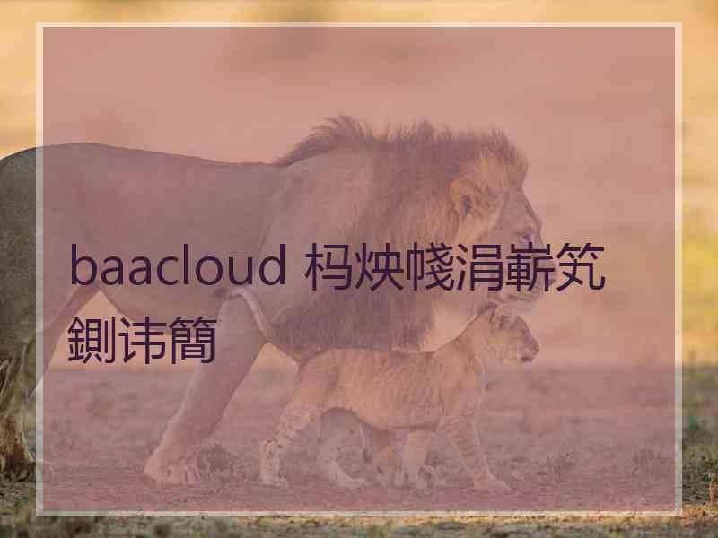 baacloud 杩炴帴涓嶄笂鍘讳簡