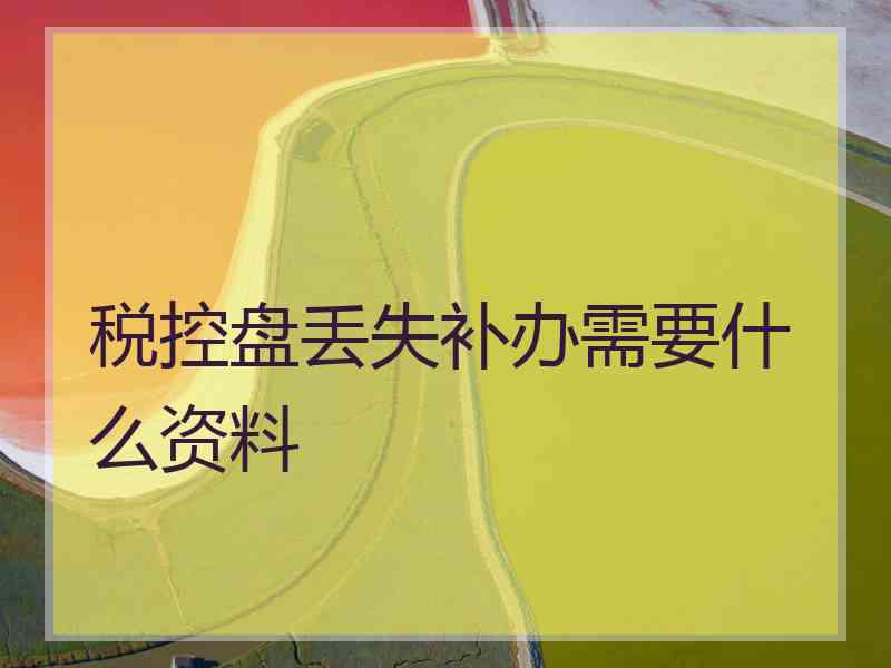 税控盘丢失补办需要什么资料