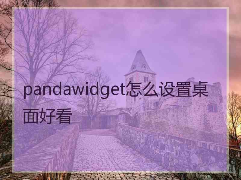 pandawidget怎么设置桌面好看