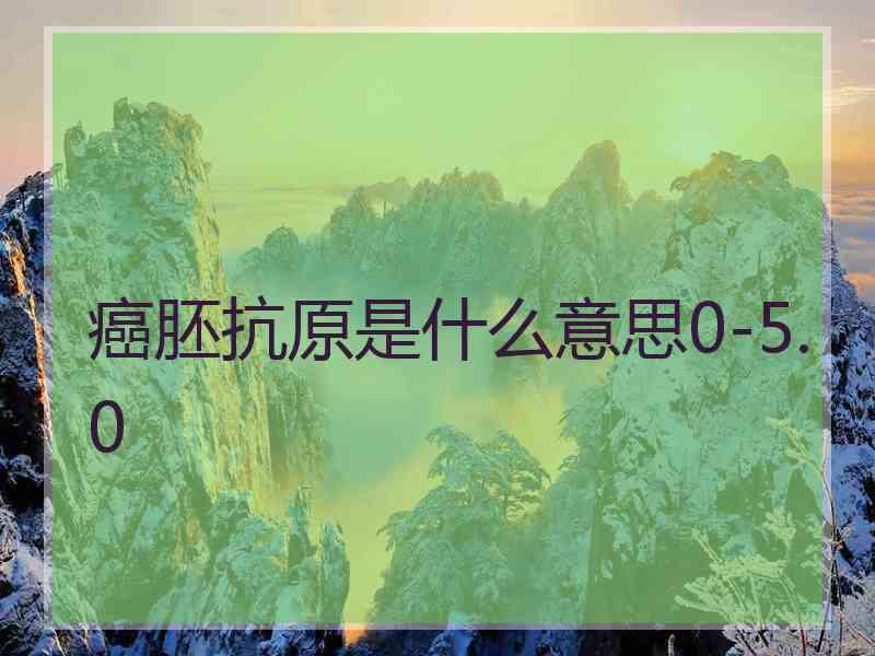 癌胚抗原是什么意思0-5.0