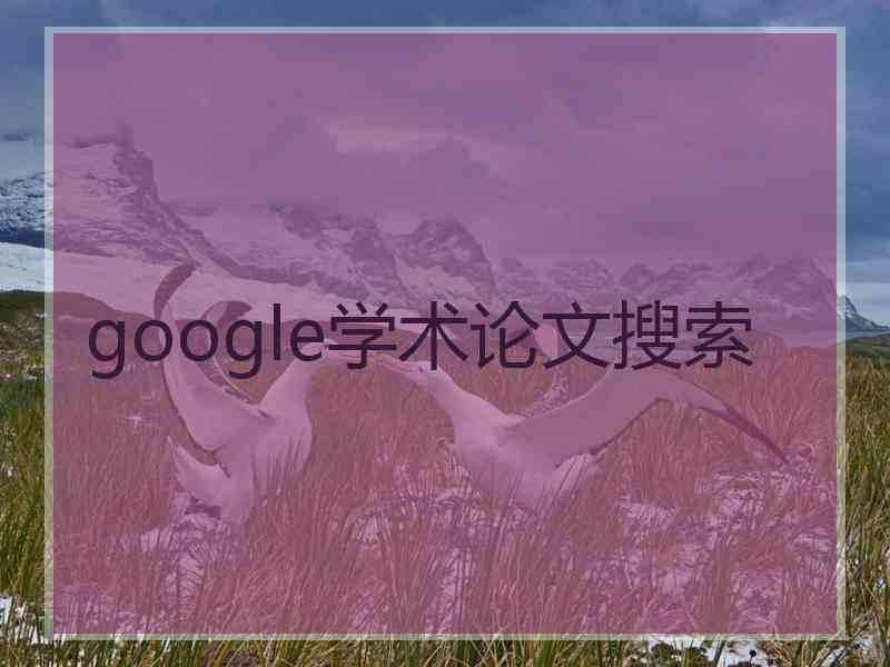 google学术论文搜索