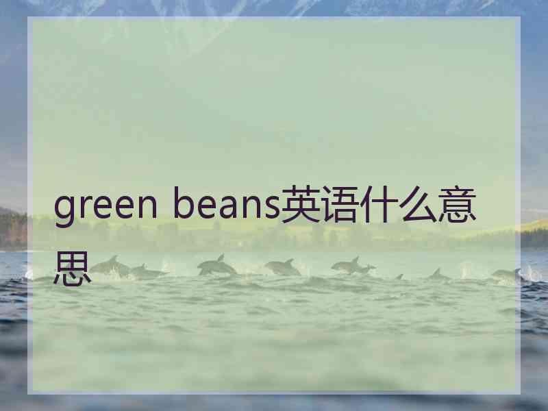 green beans英语什么意思