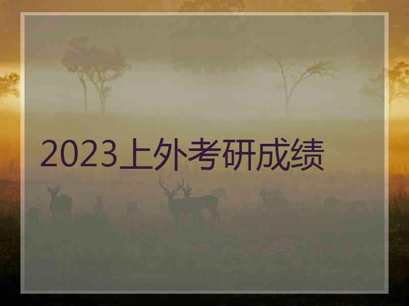 2023上外考研成绩