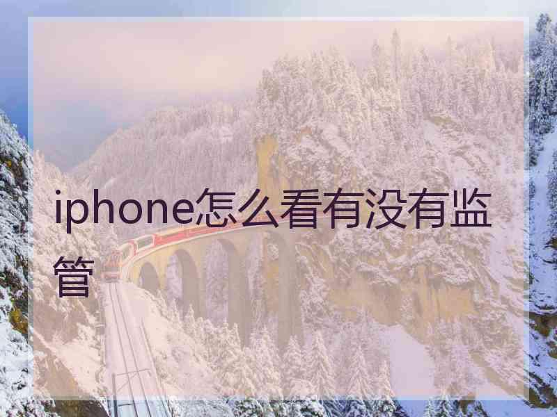 iphone怎么看有没有监管