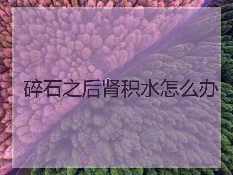 碎石之后肾积水怎么办