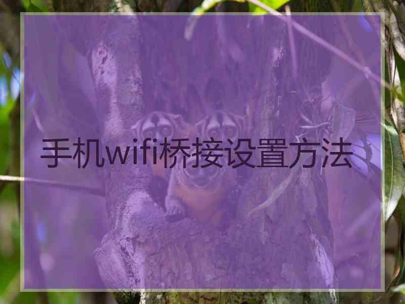 手机wifi桥接设置方法